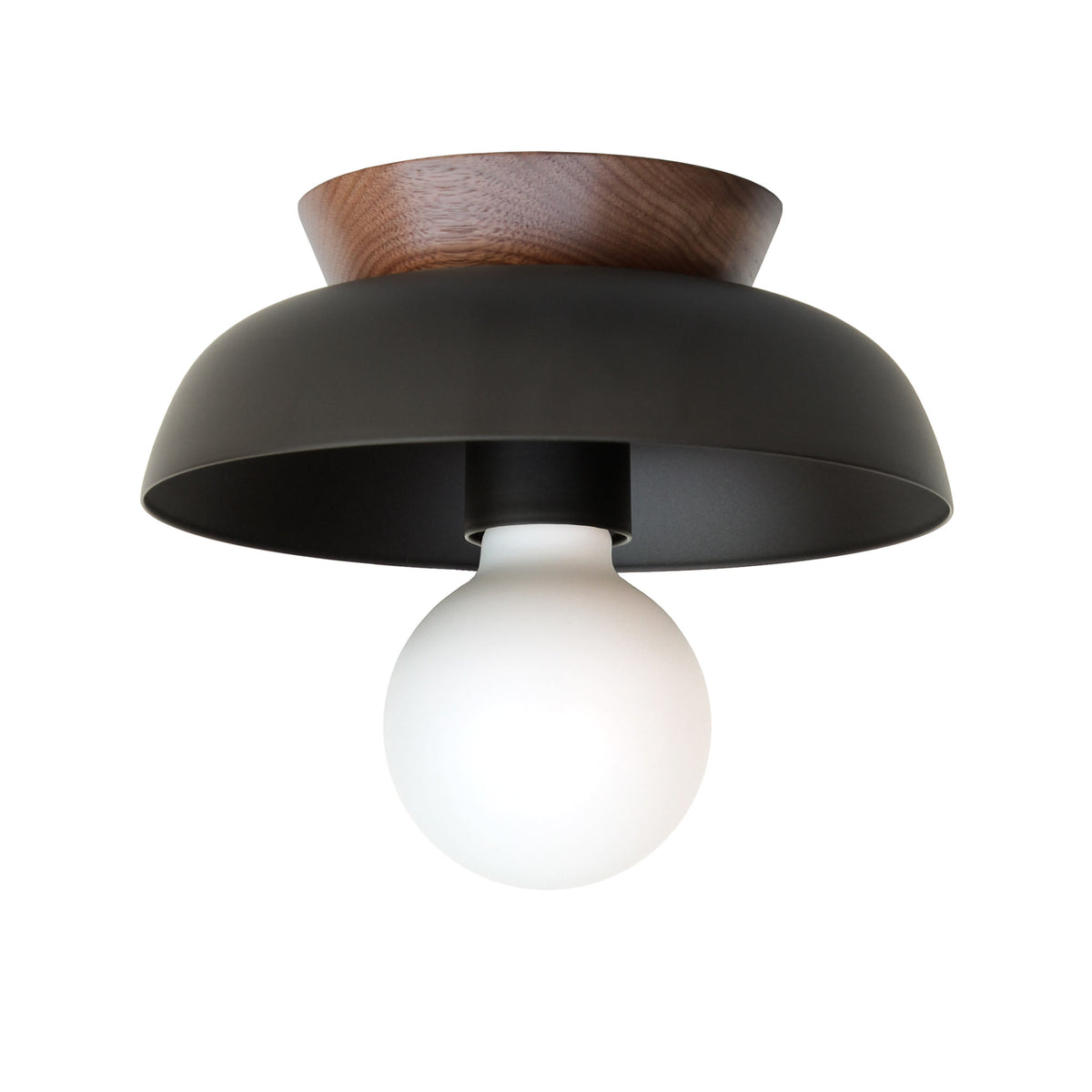 Lucia shown in Matte Black with Maple canopy