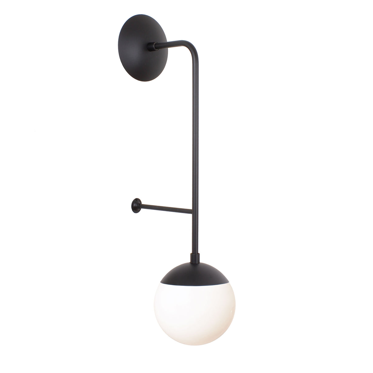 Ramona 6" shown in Matte Black with an Opal 6" globe