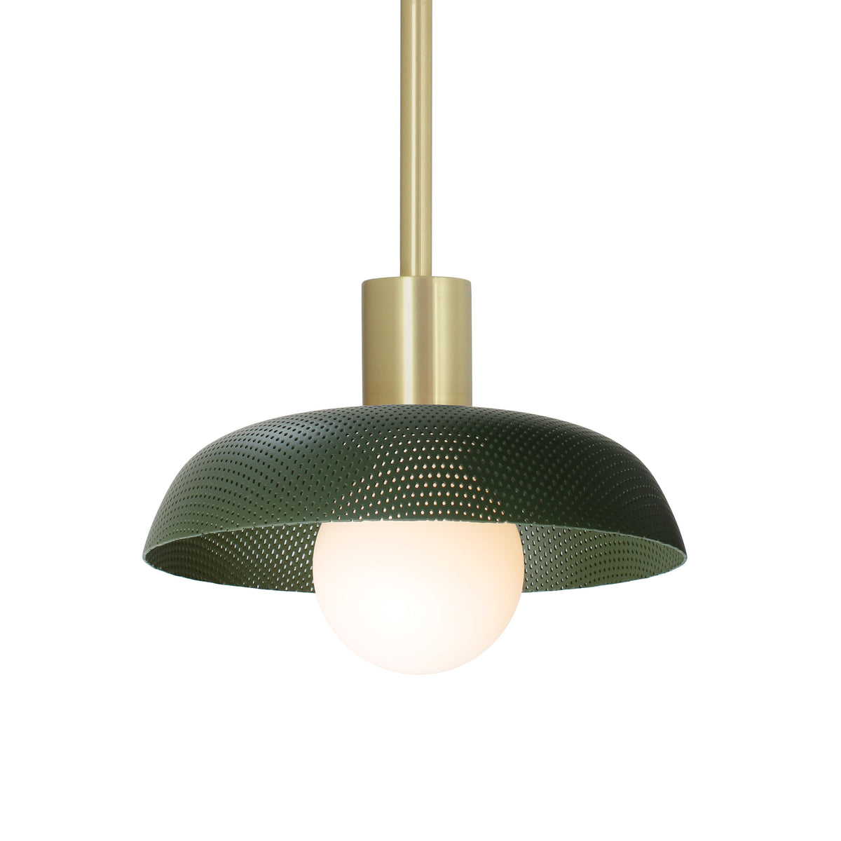 Sally Pendant shown in Secret Garden Green with Brass accent finish