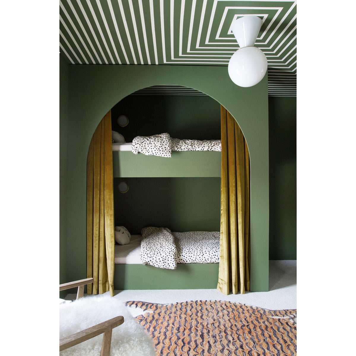 Summit 12" shown in White with Brass. Interior design by Sarah Sherman Samuel
