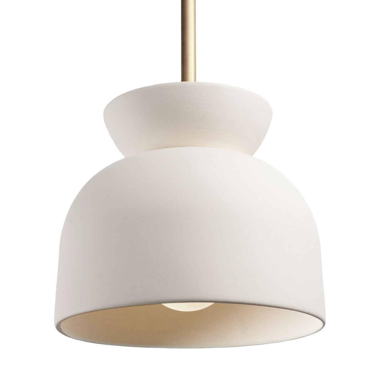 Terra Amélie Pendant shown in Bone ceramic with Brass