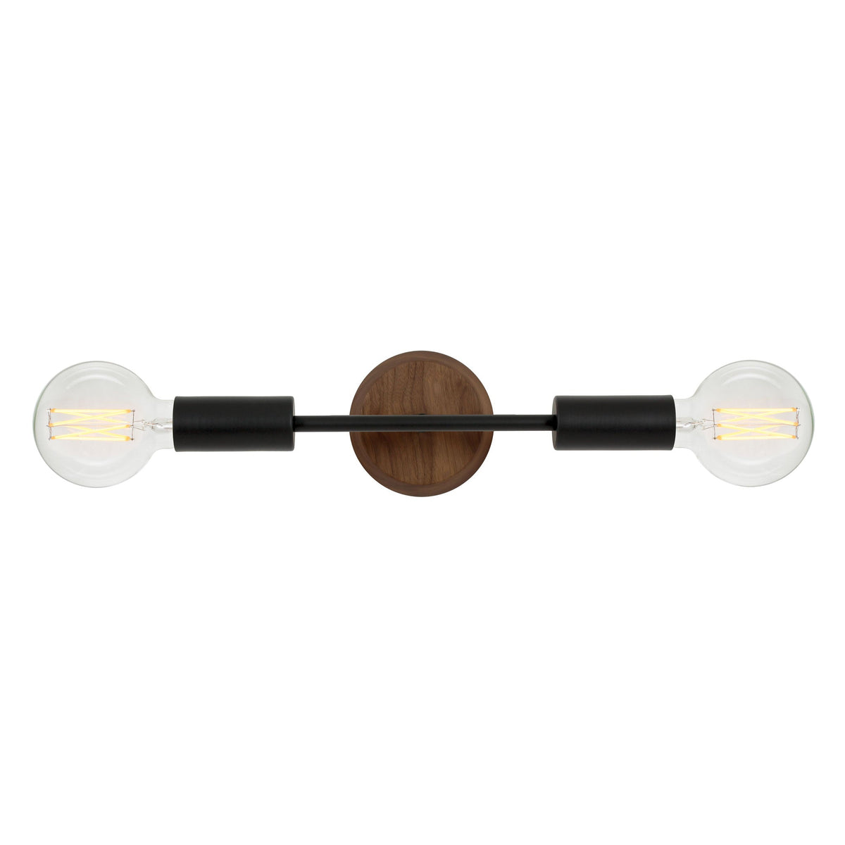 Venus with Wood Canopy shown in Matte Black with Walnut