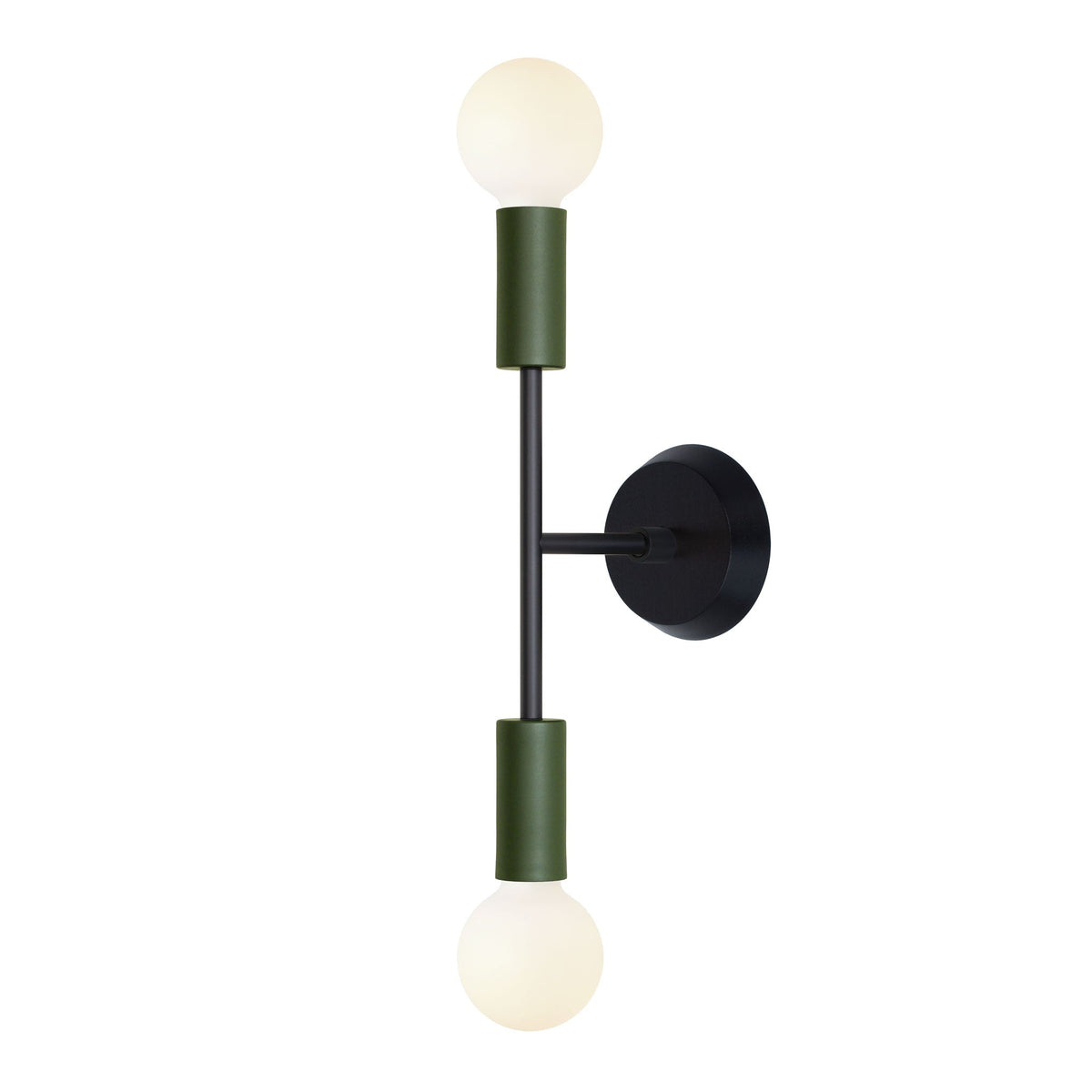 Venus with Wood Canopy shown in Secret Garden Green with Matte Black with Black Stained wood