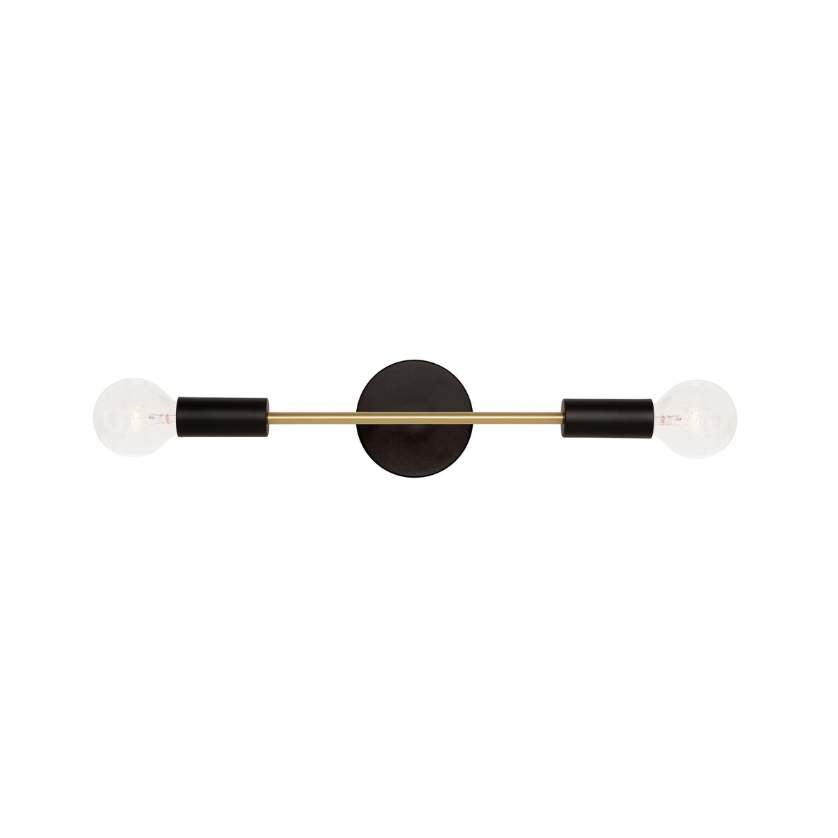 Venus Long shown in Matte Black cup and canopy finish with Brass accent finish