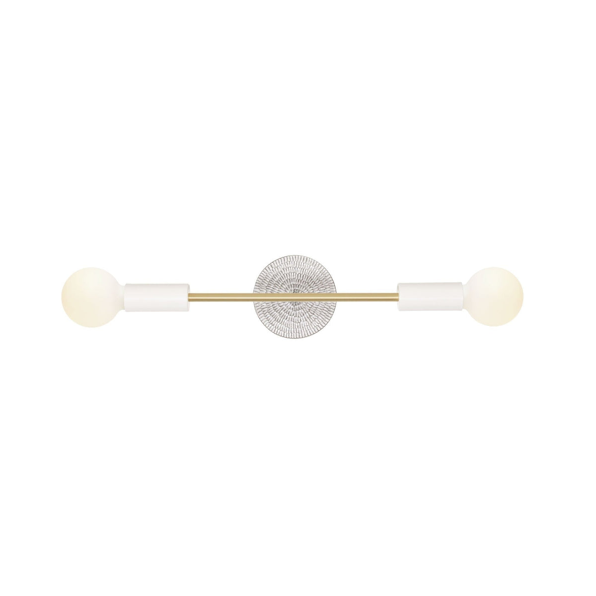 Venus Long with Ceramic Canopy shown in White with Brass with Sunflower canopy pattern in Brownstone White
