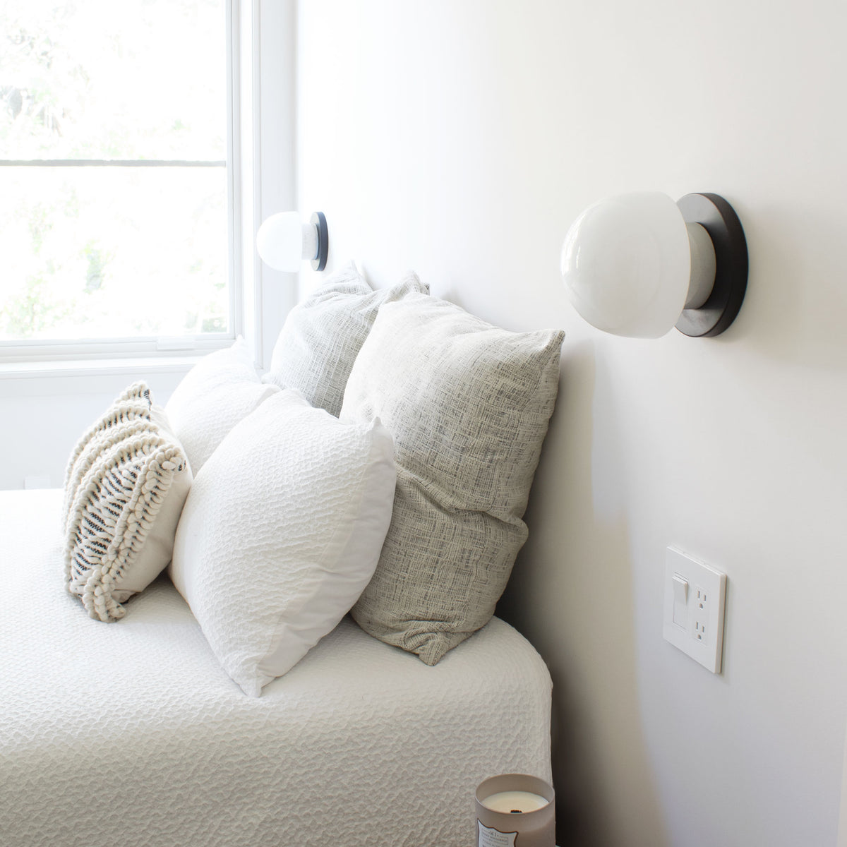 Anni shown with a Matte Black canopy and White accent finish
