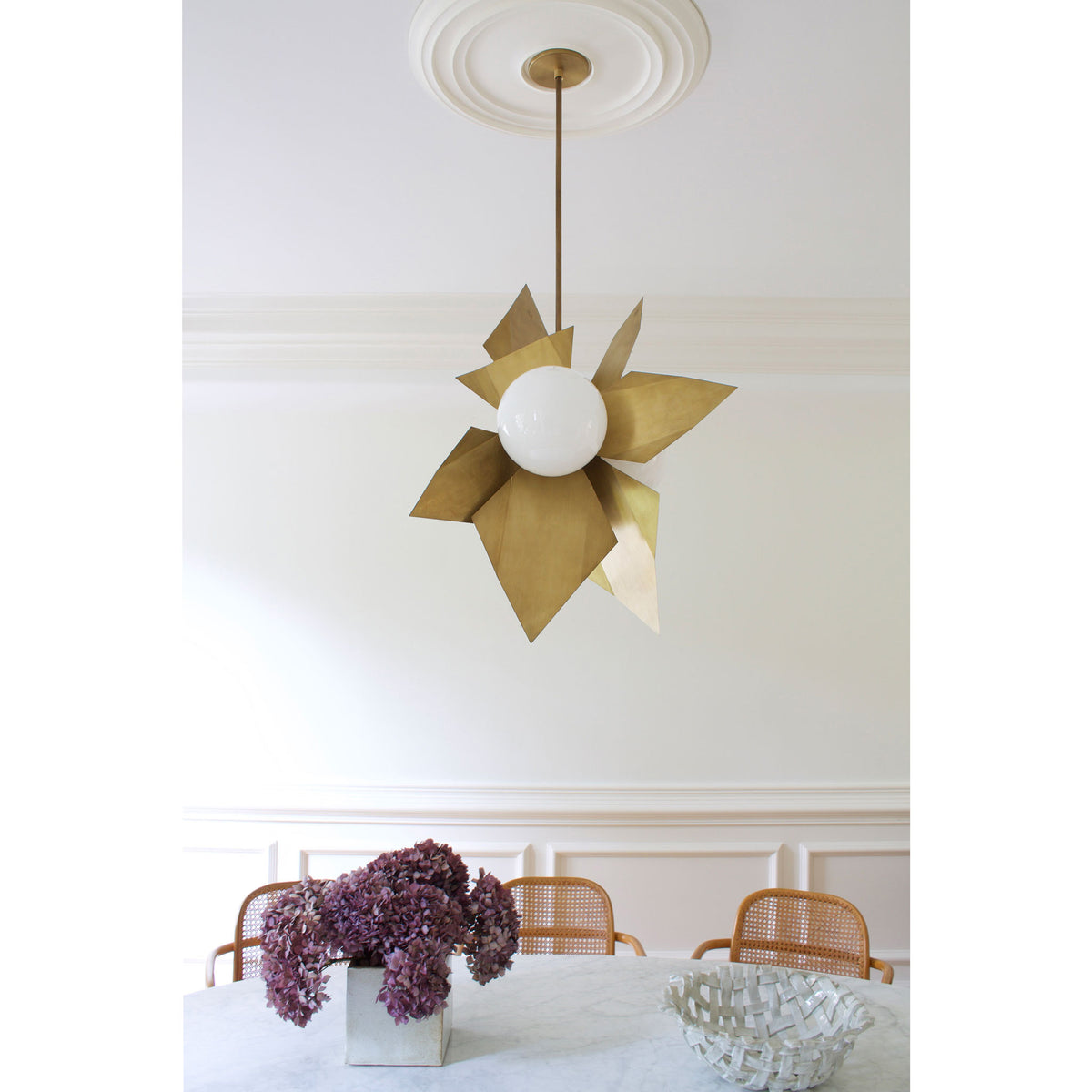 Florence 3 Large Pendant shown in Heirloom Brass