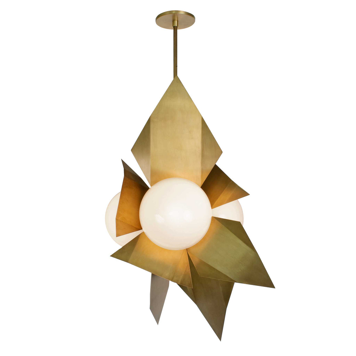 Florence 3 Large Pendant shown in Heirloom Brass