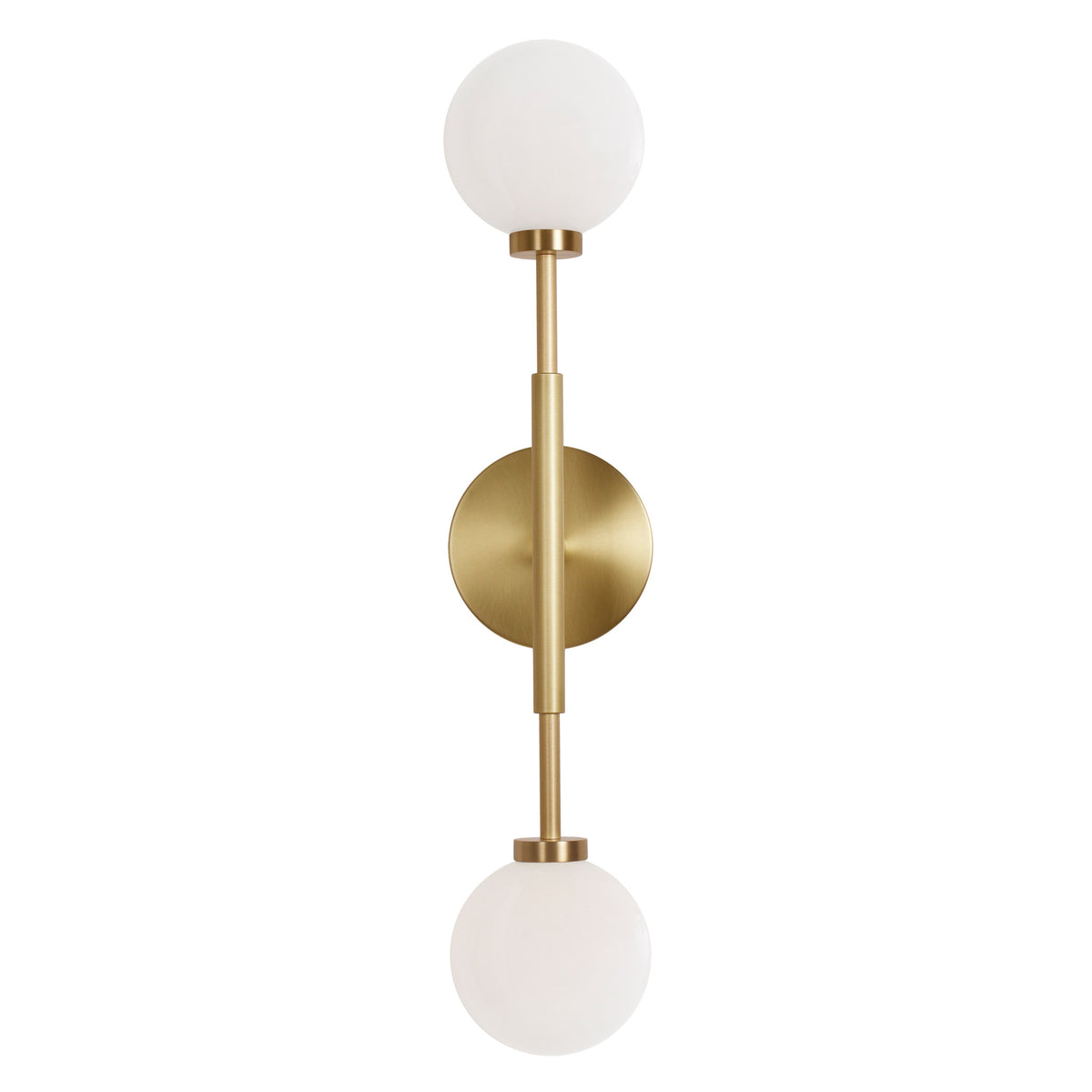 Heron Double Sconce shown in Brass