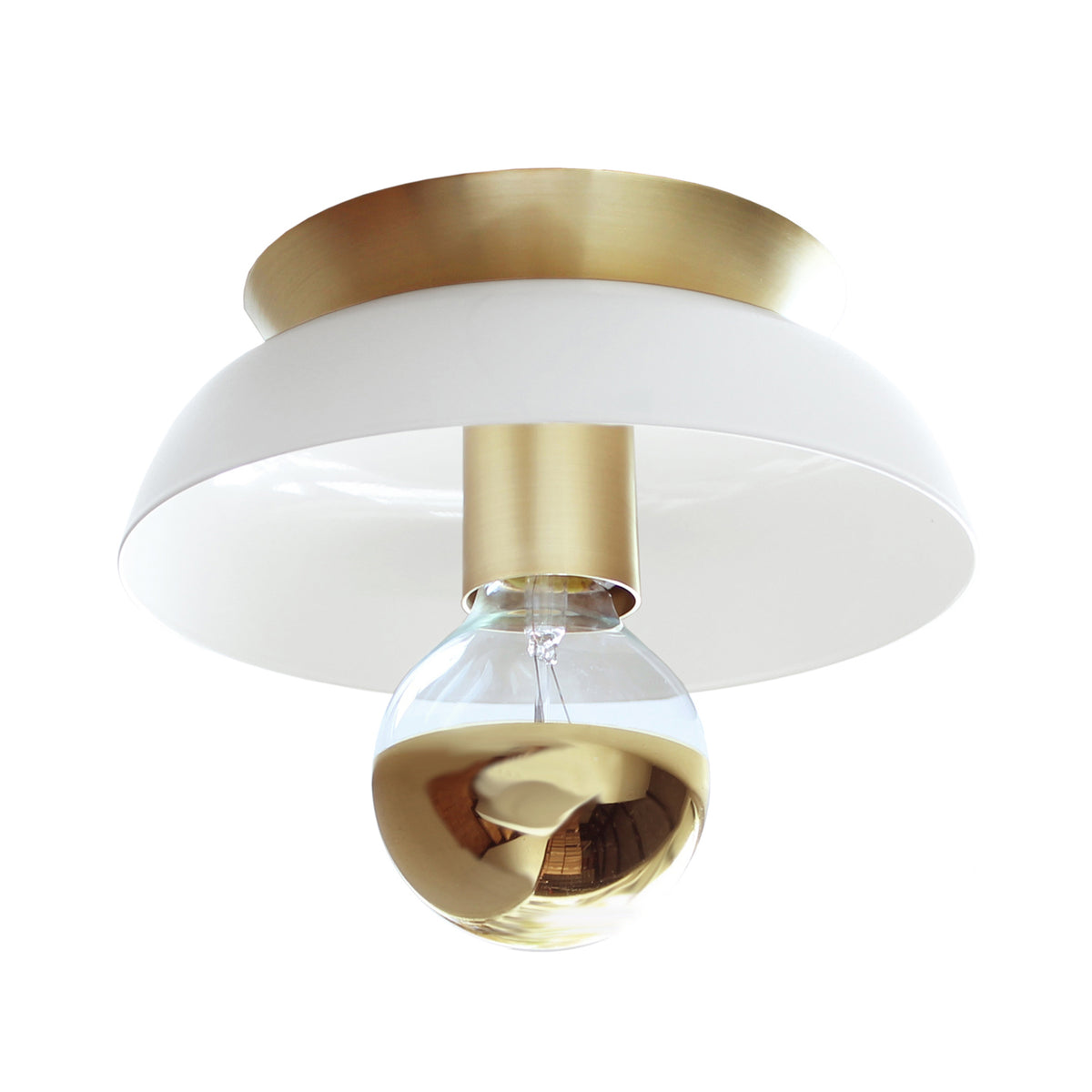 Lucia shown in White with Brass