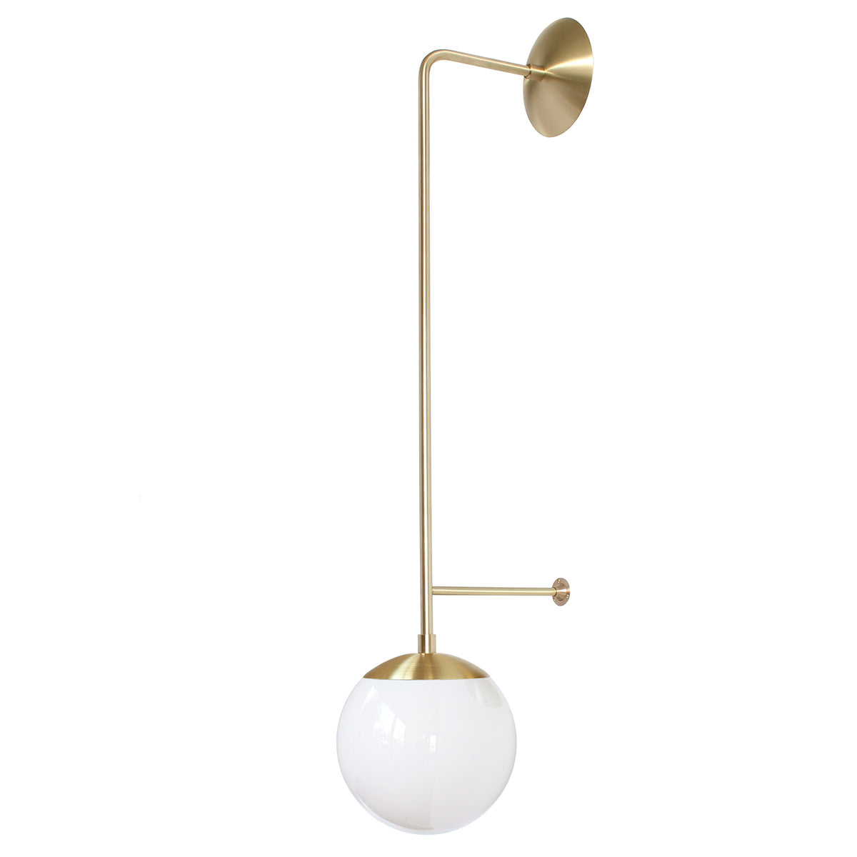 Ramona 8" Wall Sconce shown in Brass with an Opal 8" Glass Globe