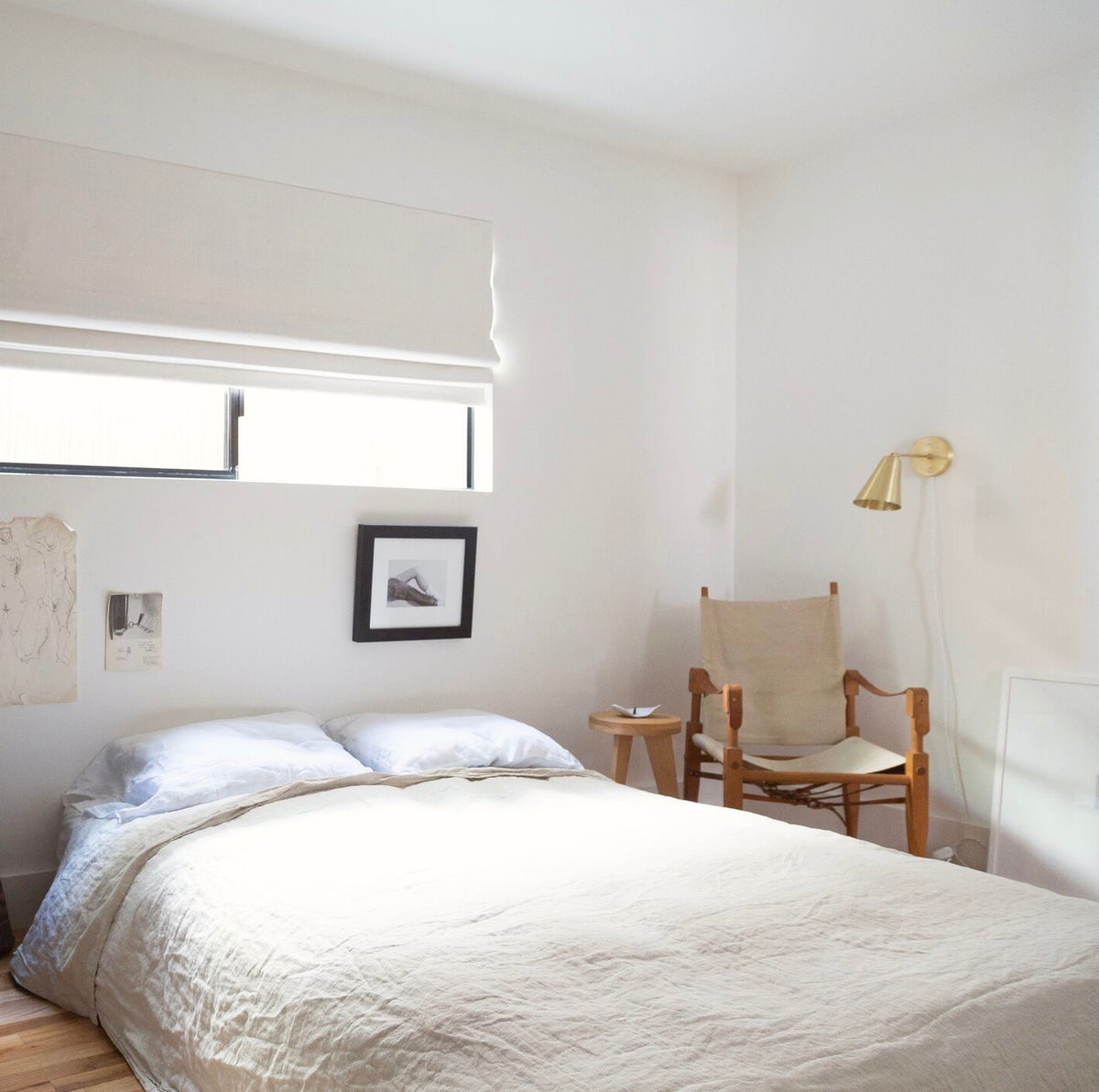 Tilt Cone shown in Brass with White cord. Interior design by Paige Geffen. Photo by Lauren Moore