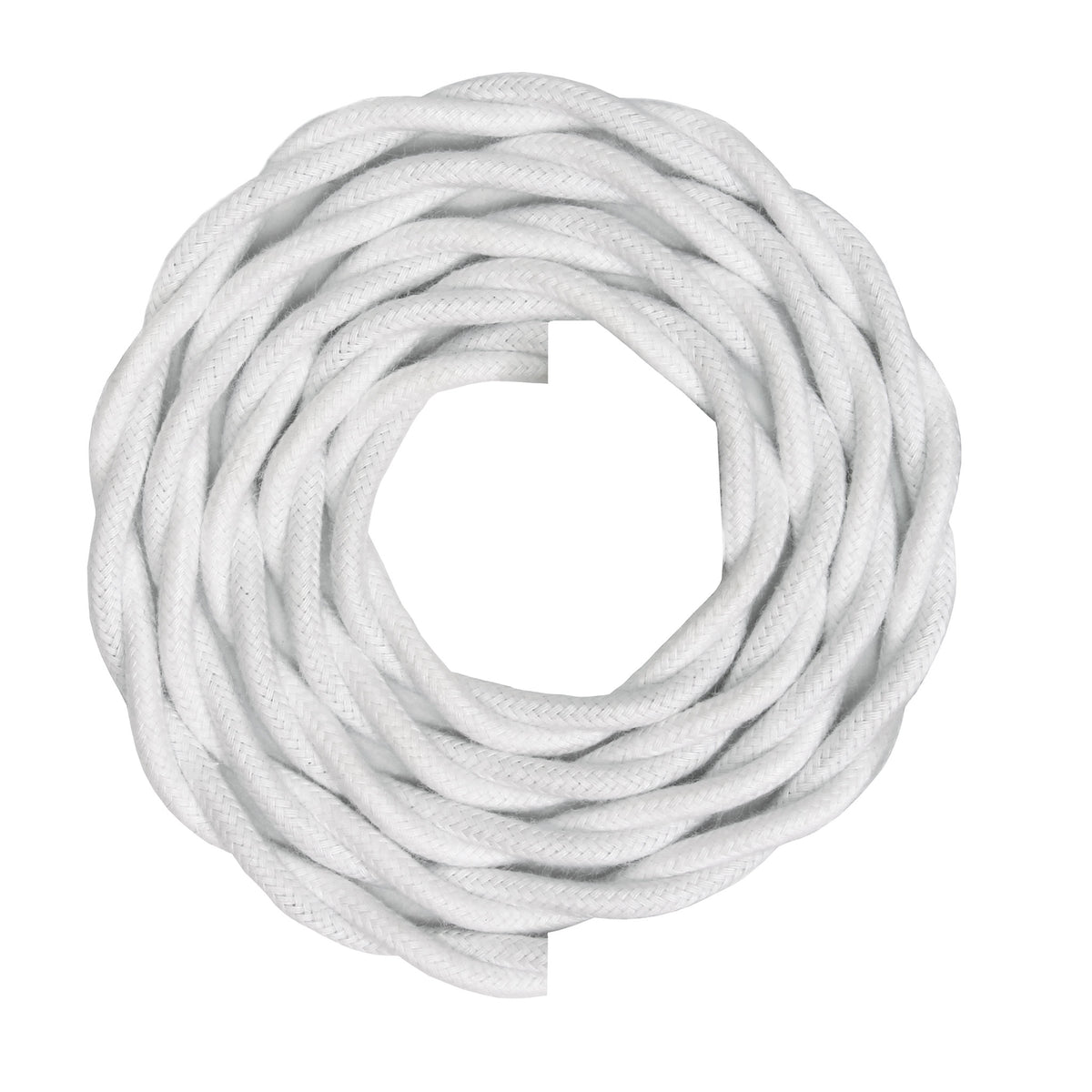 Twisted Cloth Cord shown in White
