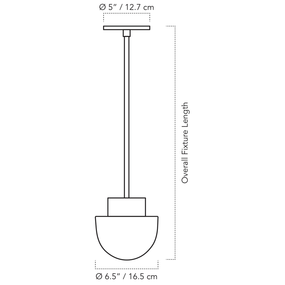 Cedar & Moss Anni Pendant drawing with dimensions