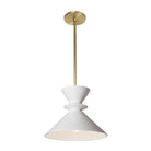 Sophie Rod Pendant shown in Satin White Glaze ceramic with Brass