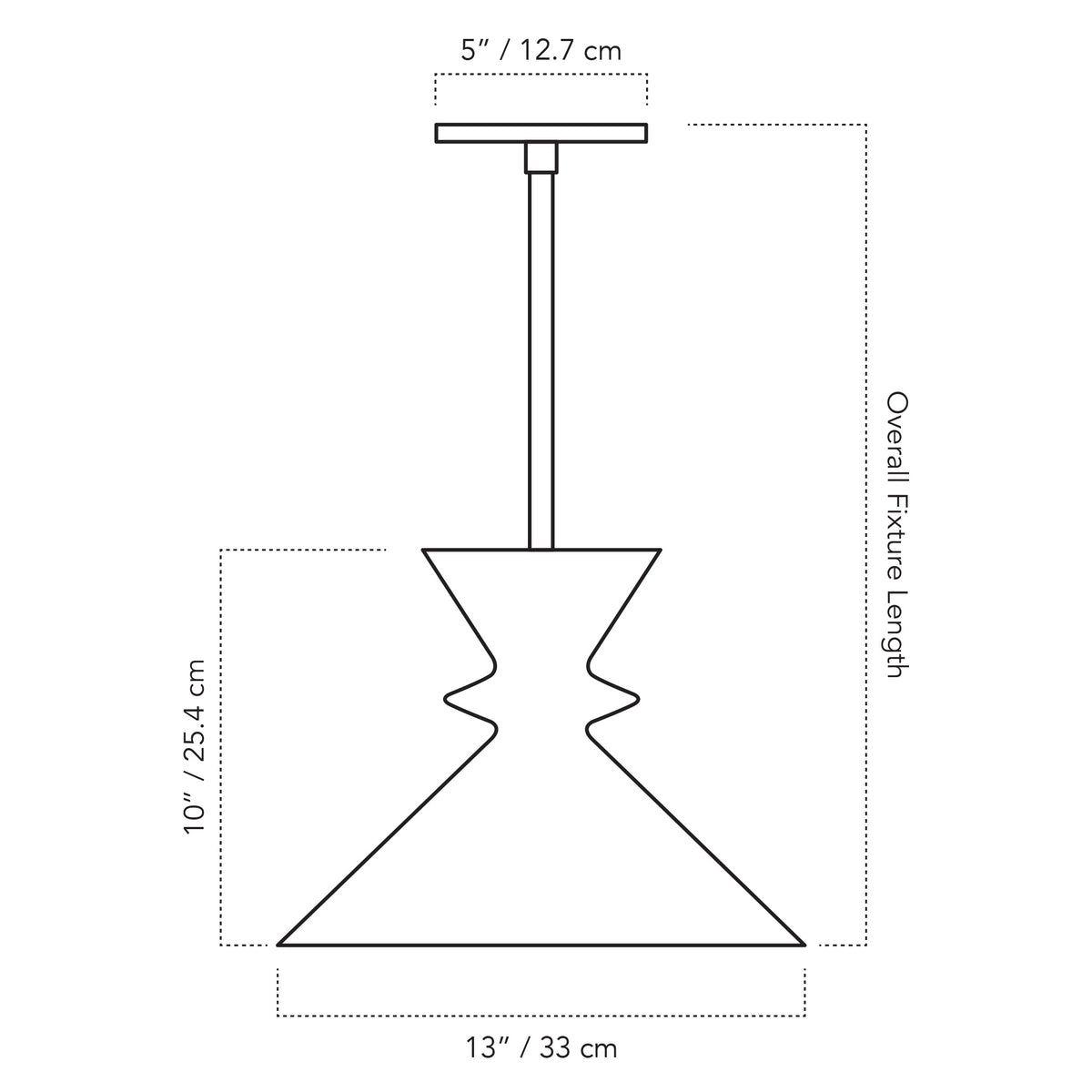 Cedar & Moss Sophie Rod Pendant drawing with dimensions
