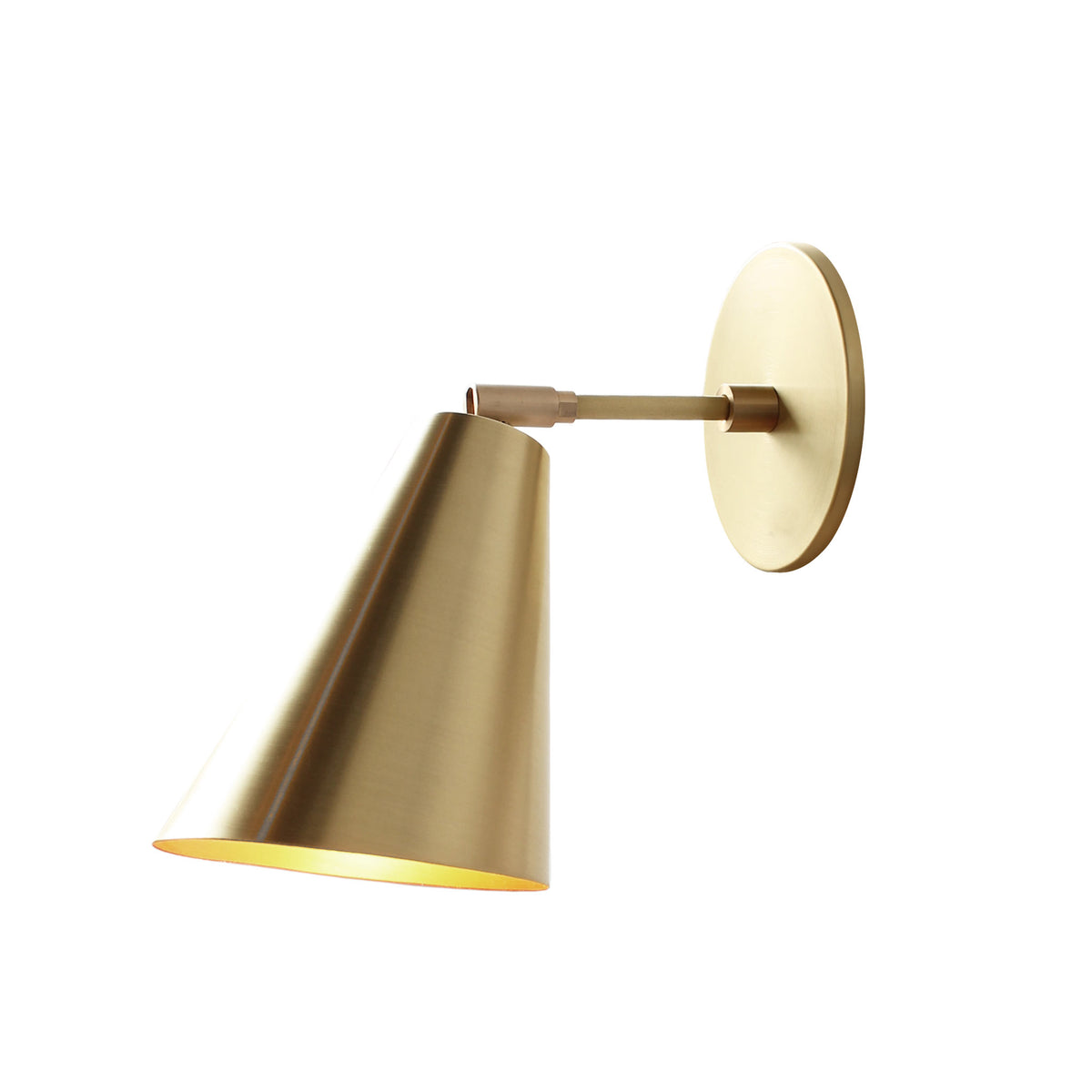 Tilt Cone shown with a 3" arm in Brass