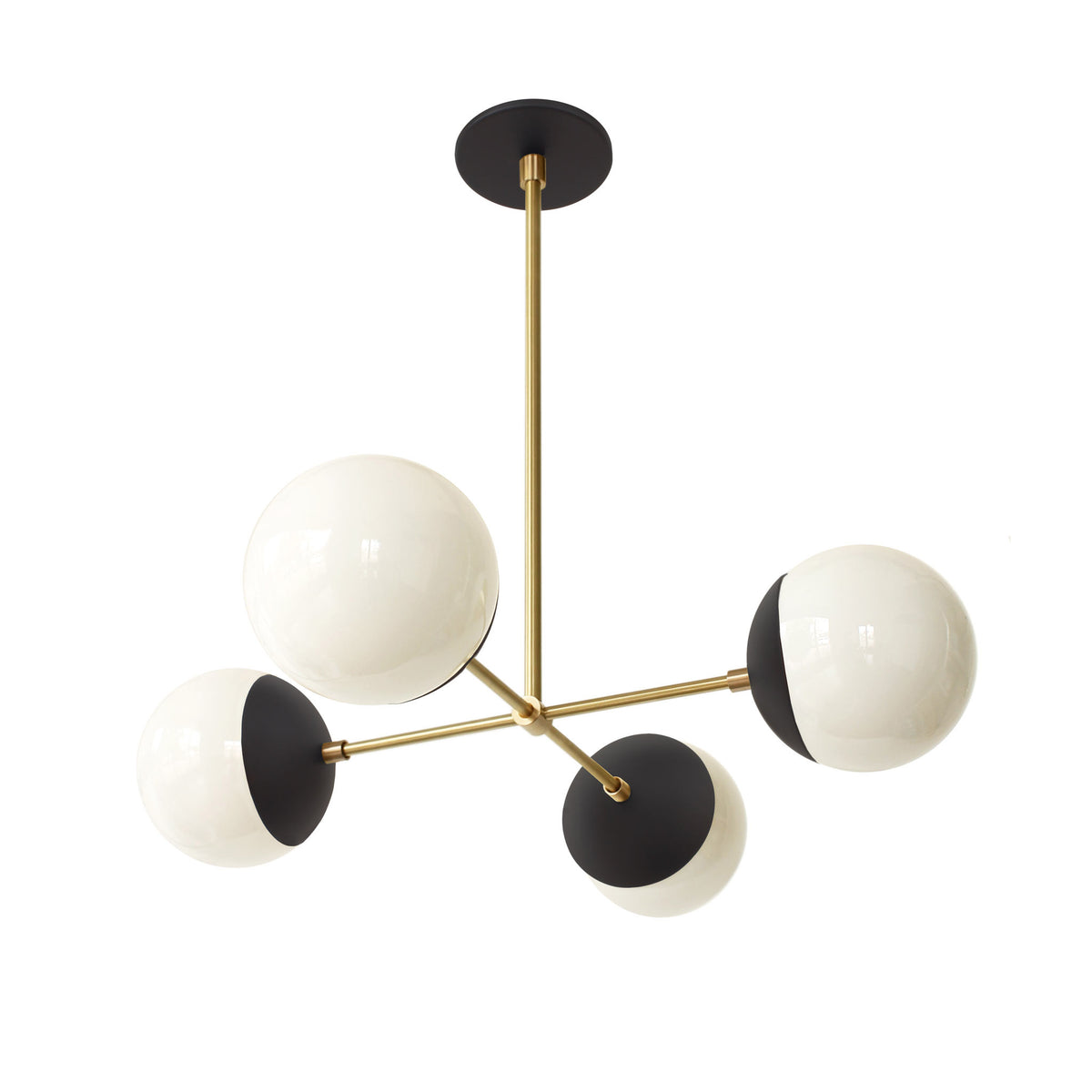 Alto Compass 6" Opal shown in Matte Black with Brass, 24" width