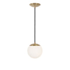 Alto Cord 8" shown in Brass with Black Cloth Cord and an Opal 8" Globe