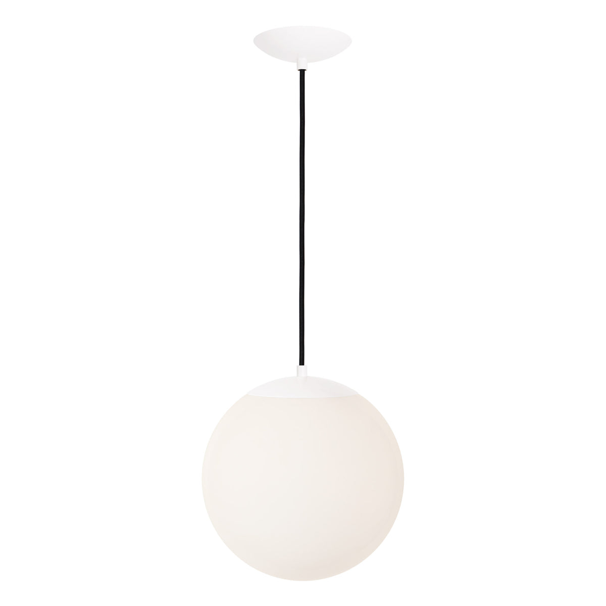 Alto Cord 12” shown in White with Black Cloth Cord and an Opal 12” Globe