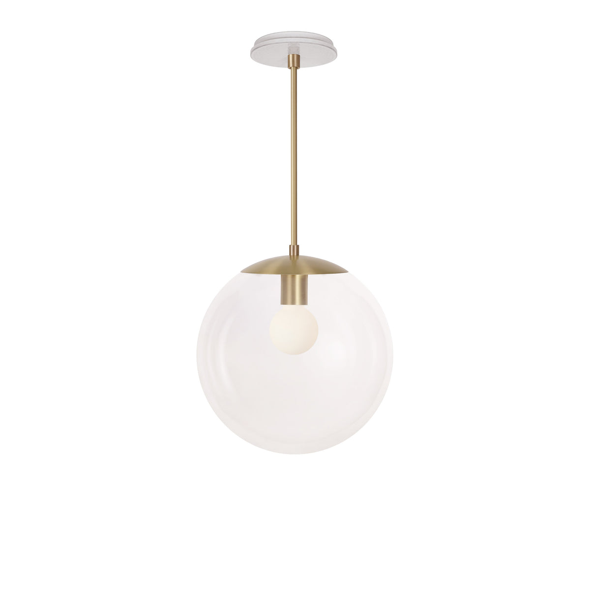 Alto Rod 12” Clear shown in Brass with a Brownstone White Star Ceramic Canopy