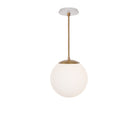 Alto Rod 10” Opal shown in Heirloom Brass with a Brownstone White Star Ceramic Canopy