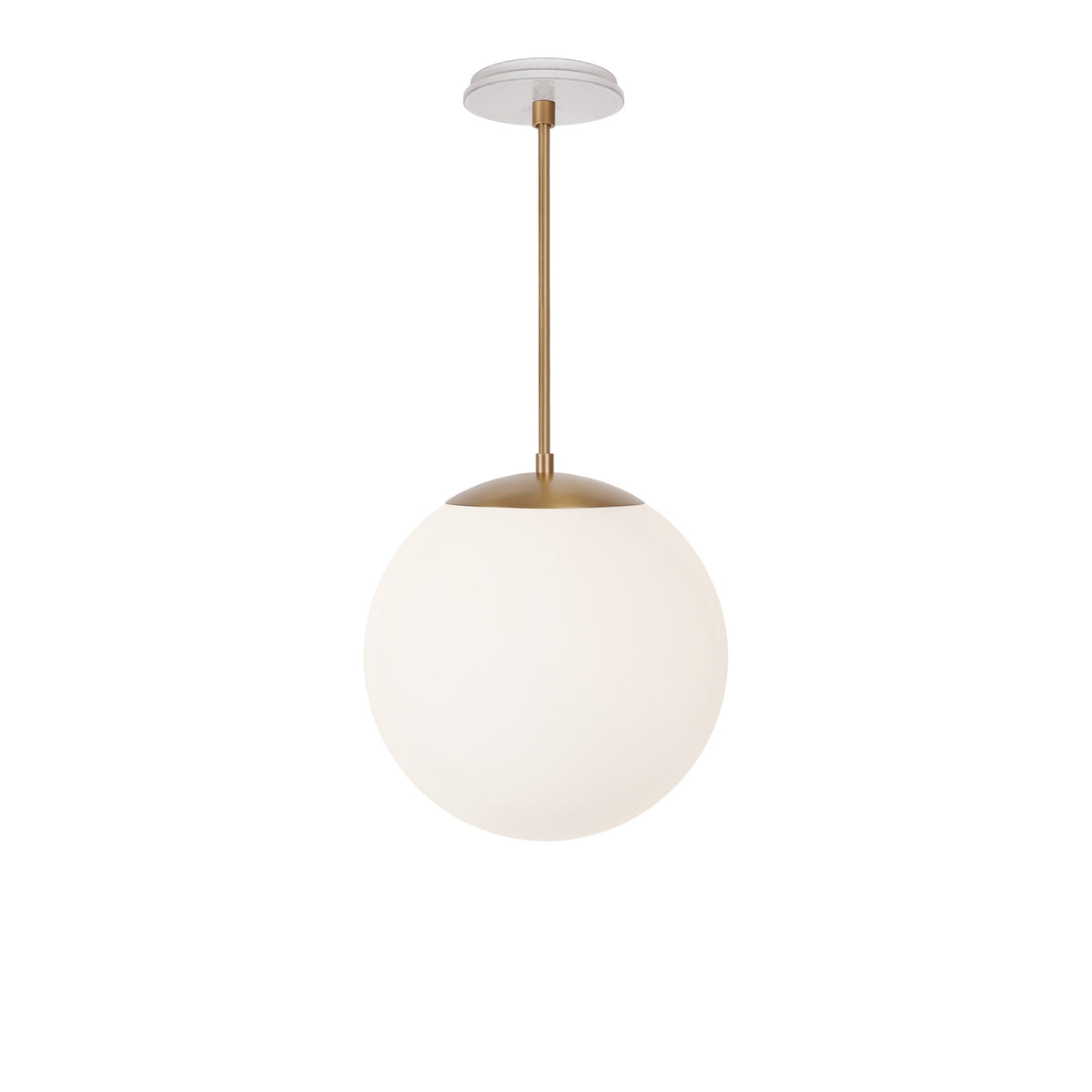 Alto Rod 12” Opal shown in Heirloom Brass with a Brownstone White Star Ceramic Canopy