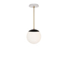 Alto Rod 8” Opal shown in Matte Black with Brass and a Brownstone White Star Ceramic Canopy