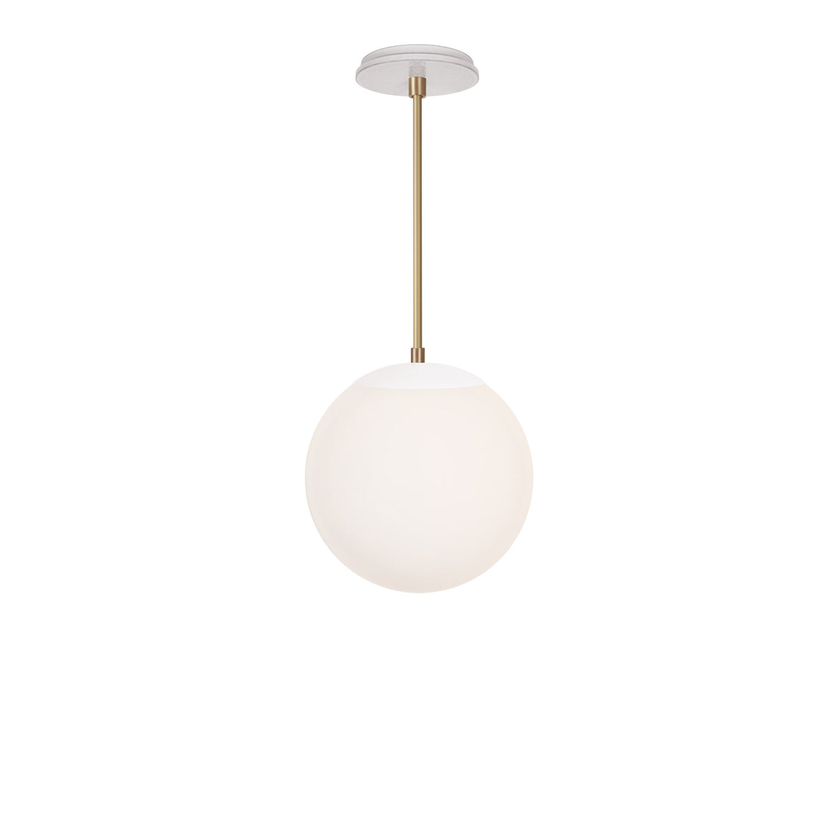 Alto Rod 10” Opal shown in Brass with White and a Brownstone White Star Ceramic Canopy