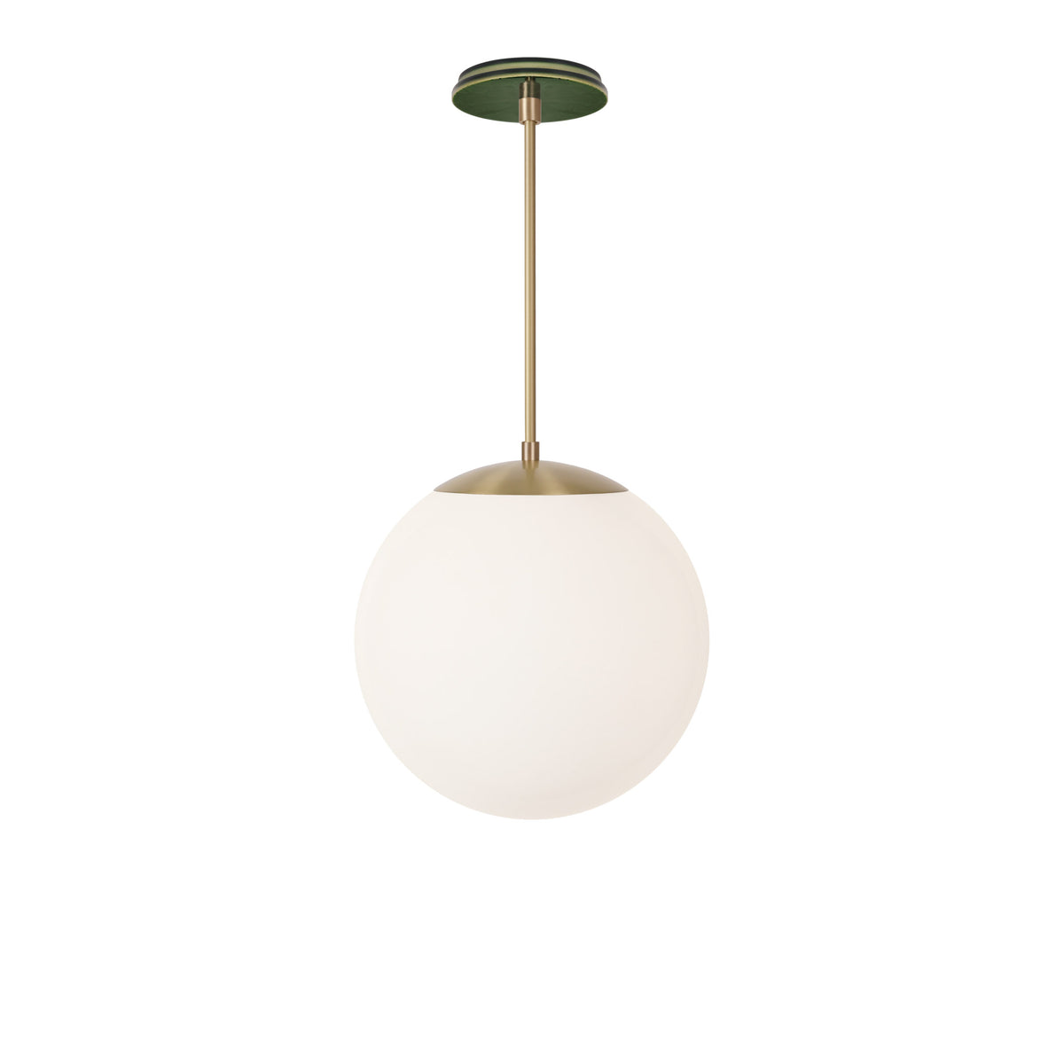 Alto Rod 12” Opal shown in Brass with a Forest Green Star Ceramic Canopy