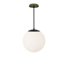 Alto Rod 12” Opal shown in Matte Black with a Forest Green Star Ceramic Canopy