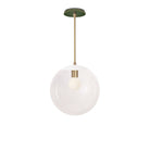 Alto Rod 12” Clear shown in White with Brass and a Forest Green Star Ceramic Canopy