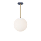 Alto Rod 12” Opal shown in White with Brass and an Indigo Blue Star Ceramic Canopy