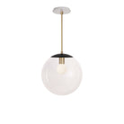 Alto Rod 12” Clear shown in Matte Black with Brass and a Brownstone White Sunflower Ceramic Canopy