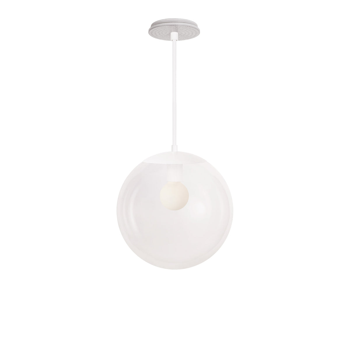 Alto Rod 12” Clear shown in White with a Brownstone White Sunflower Ceramic Canopy