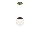 Alto Rod 8” Opal shown in Matte Black with a Forest Green Sunflower Ceramic Canopy