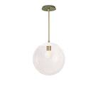 Alto Rod 12” Clear shown in White with Brass and a Forest Green Sunflower Ceramic Canopy