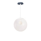 Alto Rod 12” Clear shown in White with an Indigo Blue Sunflower Ceramic Canopy