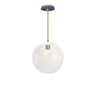 Alto Rod 12” Clear shown in White with Brass and an Indigo Blue Sunflower Ceramic Canopy