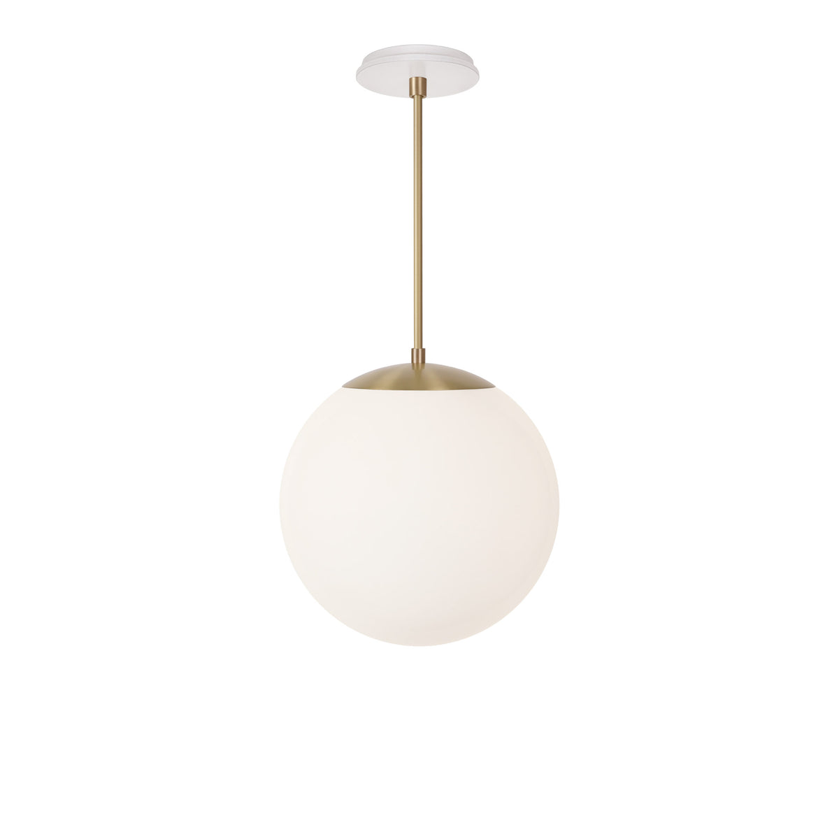 Alto Rod 12” Opal shown in Brass with a Brownstone White Swift Ceramic Canopy