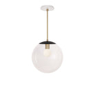 Alto Rod 12” Clear shown in Matte Black with Brass and a Brownstone White Swift Ceramic Canopy