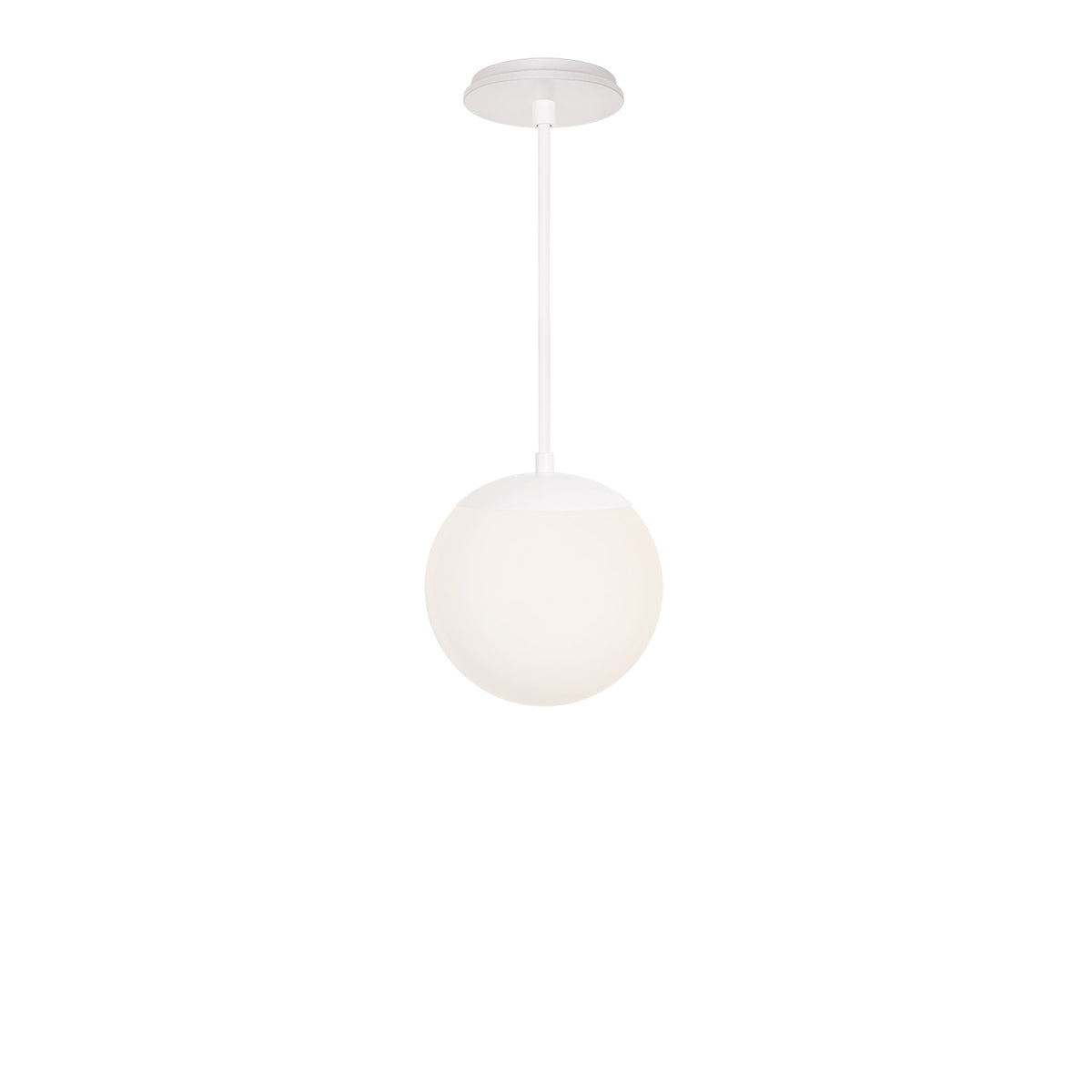 Alto Rod 8” Opal shown in White with a Brownstone White Swift Ceramic Canopy