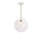 Alto Rod 12” Clear shown in White with Brass and a Brownstone White Swift Ceramic Canopy