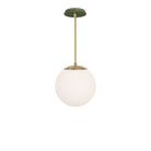 Alto Rod 10” Opal shown in Brass with a Forest Green Swift Ceramic Canopy