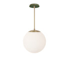 Alto Rod 12” Opal shown in Brass with a Forest Green Swift Ceramic Canopy