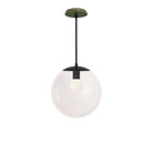 Alto Rod 12” Clear shown in Matte Black with a Forest Green Swift Ceramic Canopy