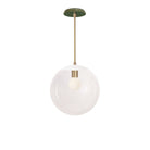 Alto Rod 12” Clear shown in White with Brass and a Forest Green Swift Ceramic Canopy