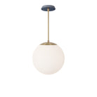 Alto Rod 12” Opal shown in Brass with an Indigo Blue Swift Ceramic Canopy
