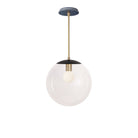 Alto Rod 12” Clear shown in Matte Black with Brass and an Indigo Blue Swift Ceramic Canopy