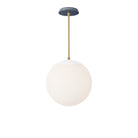 Alto Rod 12” Opal shown in White with Brass and an Indigo Blue Swift Ceramic Canopy